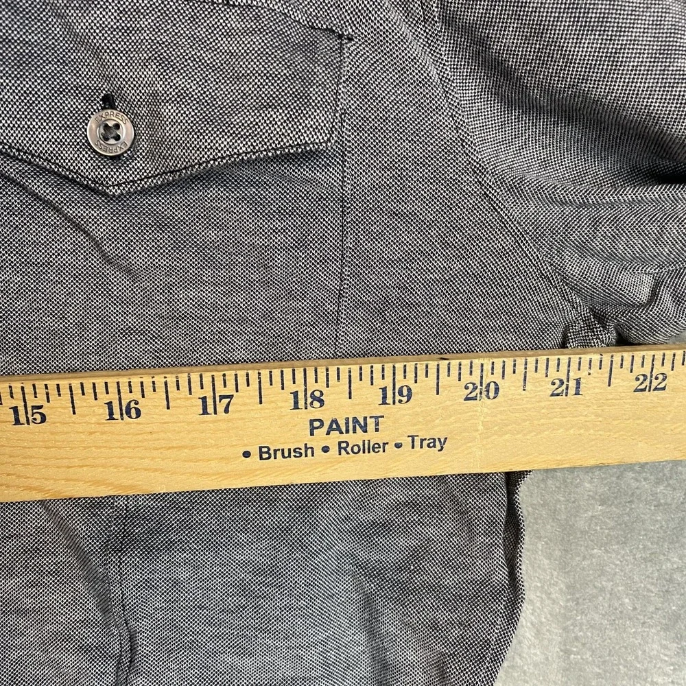Express Design Studio Mens XL Button-Up Shirt Grey Long Sleeve
